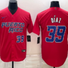 Puerto Rico Edwin Diaz Red Gold 2023 World Baseball Classic Jersey