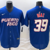 Puerto Rico Edwin Diaz White Blue 2023 World Baseball Classic Jersey