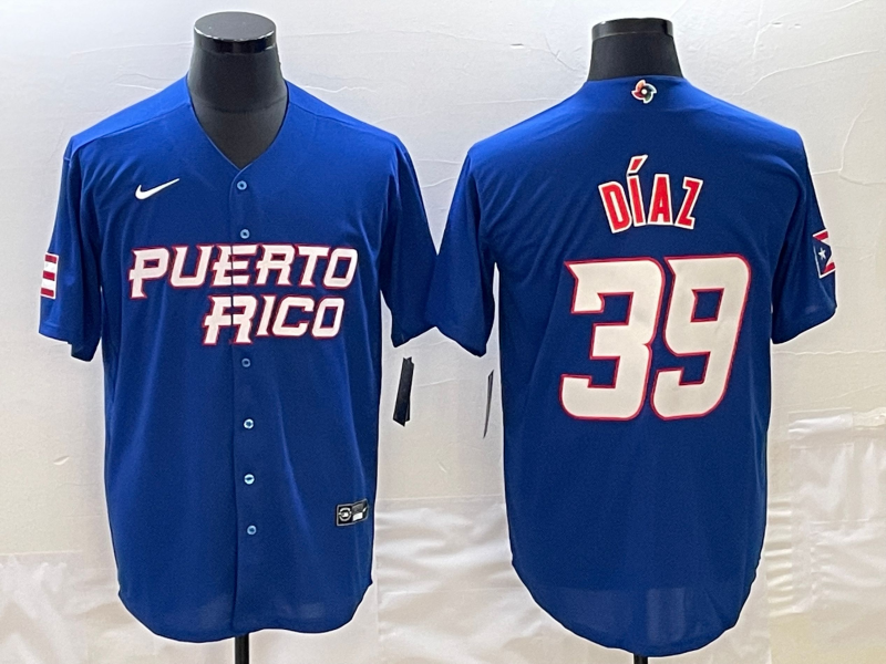 Puerto Rico Edwin Diaz Royal 2023 World Baseball Classic Jersey Puerto Rico Edwin Diaz Royal 2023 World Baseball Classic Jersey