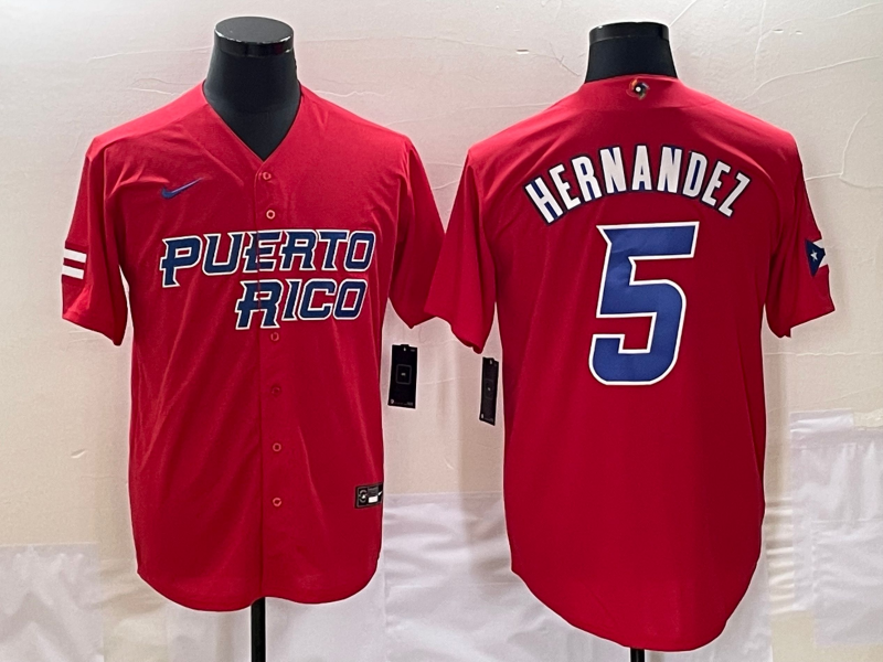 Puerto Rico Enrique Hernandez Red 2023 World Baseball Classic Jersey Puerto Rico Enrique Hernandez Red 2023 World Baseball Classic Jersey