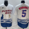Puerto Rico Enrique Hernandez White Red 2023 World Baseball Classic Jersey