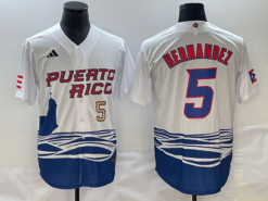 Puerto Rico Enrique Hernandez White Gold 2023 World Baseball Classic Jersey