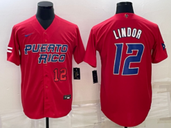 Puerto Rico Francisco Lindor Red Red 2023 World Baseball Classic Jersey