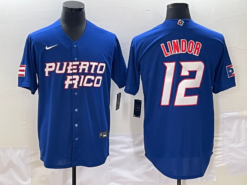 Puerto Rico Francisco Lindor Royal 2023 World Baseball Classic Jersey