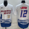 Puerto Rico Francisco Lindor White Blue Replica 2023 World Baseball Classic Jersey