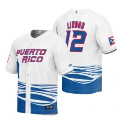 Puerto Rico Francisco Lindor White Replica 2023 World Baseball Classic Jersey