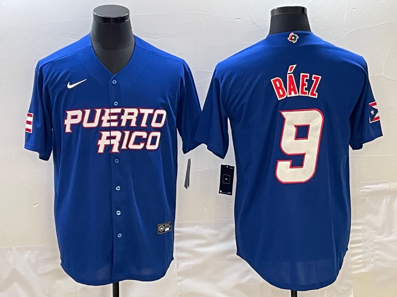 Puerto Rico Javier Baez Royal 2023 World Baseball Classic Jersey Puerto Rico Javier Baez Royal 2023 World Baseball Classic Jersey