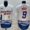 Puerto Rico Javier Baez White Blue 2023 World Baseball Classic Jersey