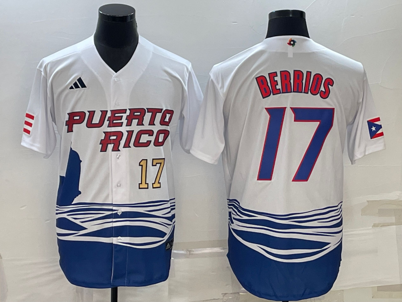 Puerto Rico Jose Berrios White Gold 2023 World Baseball Classic Jersey Puerto Rico Jose Berrios White Gold 2023 World Baseball Classic Jersey