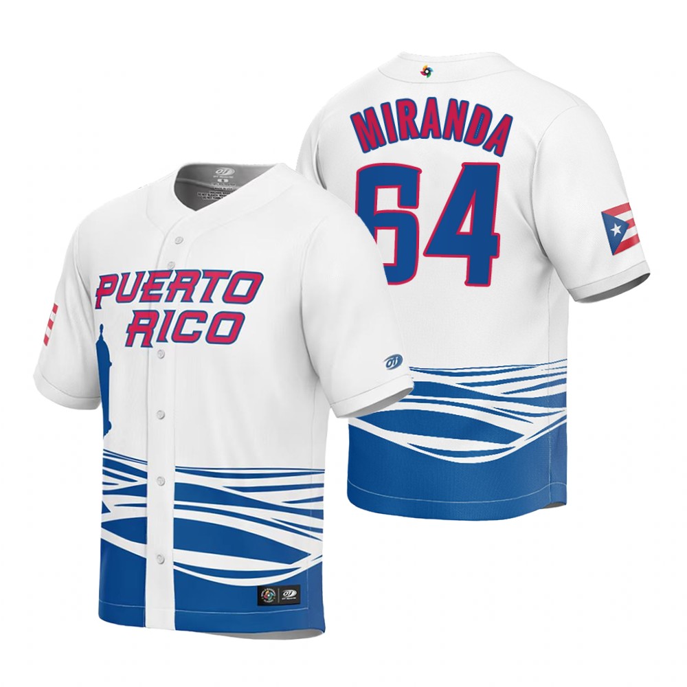 Puerto Rico Jose Miranda White 2023 World Baseball Classic Jersey Puerto Rico Jose Miranda White 2023 World Baseball Classic Jersey