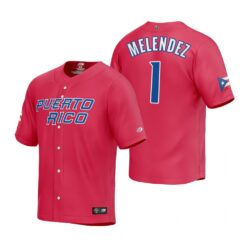 Puerto Rico MJ Melendez Red 2023 World Baseball Classic Jersey