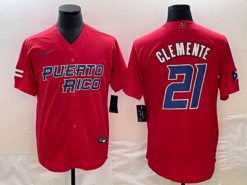 Puerto Rico Roberto Clemente Red 2023 World Baseball Classic Jersey