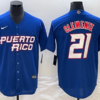 Puerto Rico Roberto Clemente White Red 2023 World Baseball Classic Jersey