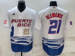 Puerto Rico Roberto Clemente White Gold 2023 World Baseball Classic Jersey