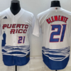 Puerto Rico Vimael Machin White 2023 World Baseball Classic Jersey