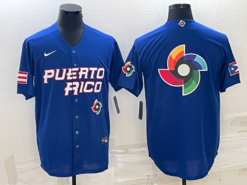 Puerto Rico Royal 2023 World Baseball Classic Jersey with Big Logo
