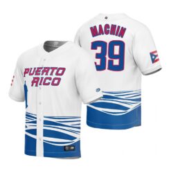 Puerto Rico Vimael Machin White 2023 World Baseball Classic Jersey