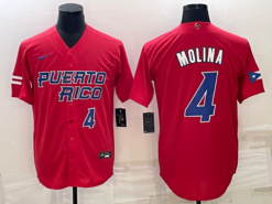 Puerto Rico Yadier Molina Red Blue Replica 2023 World Baseball Classic Jersey