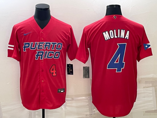 Puerto Rico Yadier Molina Red Red Replica 2023 World Baseball Classic Jersey