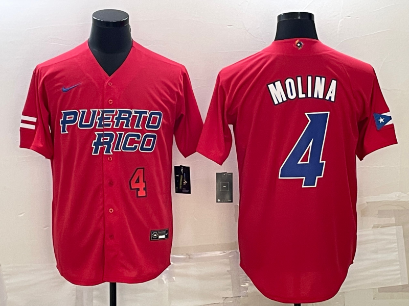 Puerto Rico Yadier Molina Red Red Replica 2023 World Baseball Classic Jersey Puerto Rico Yadier Molina Red Red Replica 2023 World Baseball Classic Jersey