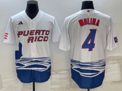 Puerto Rico Yadier Molina White Replica 2023 World Baseball Classic Jersey