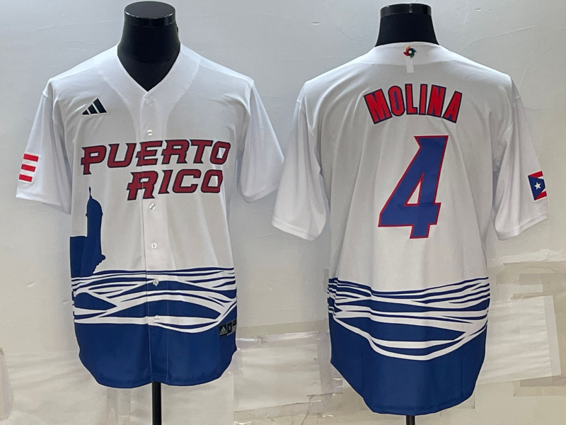 Puerto Rico Yadier Molina White Replica 2023 World Baseball Classic Jersey Puerto Rico Yadier Molina White Replica 2023 World Baseball Classic Jersey