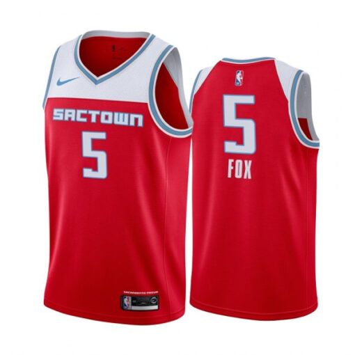 Sacramento Kings De’Aaron Fox 2020 Red City Jersey
