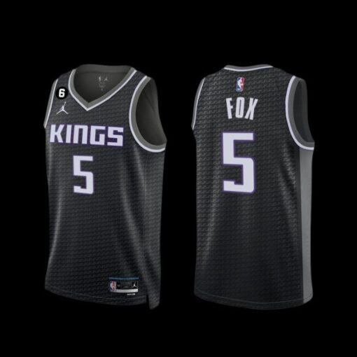 Sacramento Kings De’Aaron Fox 2022-23 Statement Edition Jersey Black