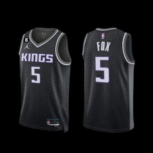 Sacramento Kings De’Aaron Fox 2022-23 Statement Edition Jersey Black