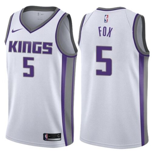 Sacramento Kings De’Aaron Fox White Association Jersey