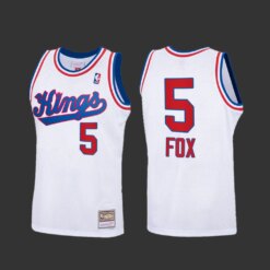 Sacramento Kings DeAaron Fox White Classics Throwback 70s Jersey