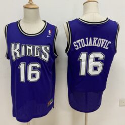 Sacramento Kings Peja Stojakovic Purple Throwback Jersey