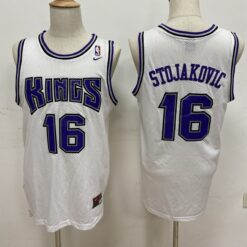 Sacramento Kings Peja Stojakovic White Throwback Jersey