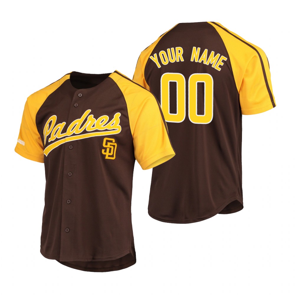 San Diego Padres Custom Brown Raglan Replica Jersey San Diego Padres Custom Brown Raglan Replica Jersey