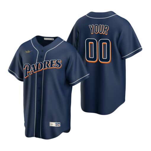 San Diego Padres Custom Navy Cooperstown Collection Jersey