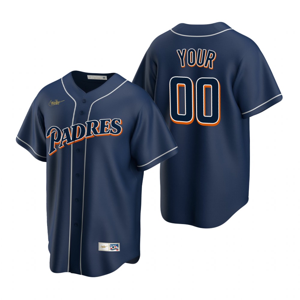 San Diego Padres Custom Navy Cooperstown Collection Jersey San Diego Padres Custom Navy Cooperstown Collection Jersey