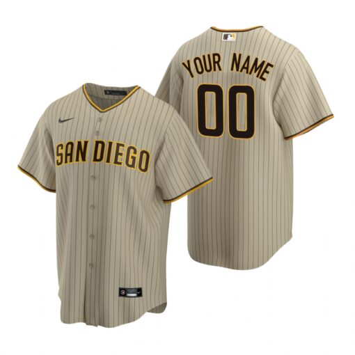 San Diego Padres Custom Tan Alternate Replica Jersey