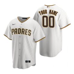 San Diego Padres Custom White Brown Home Replica Jersey