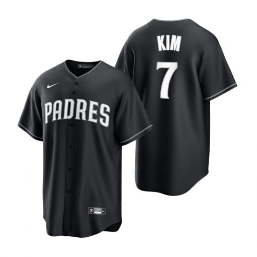 San Diego Padres Ha-Seong Kim Black White Fashion Replica Jersey