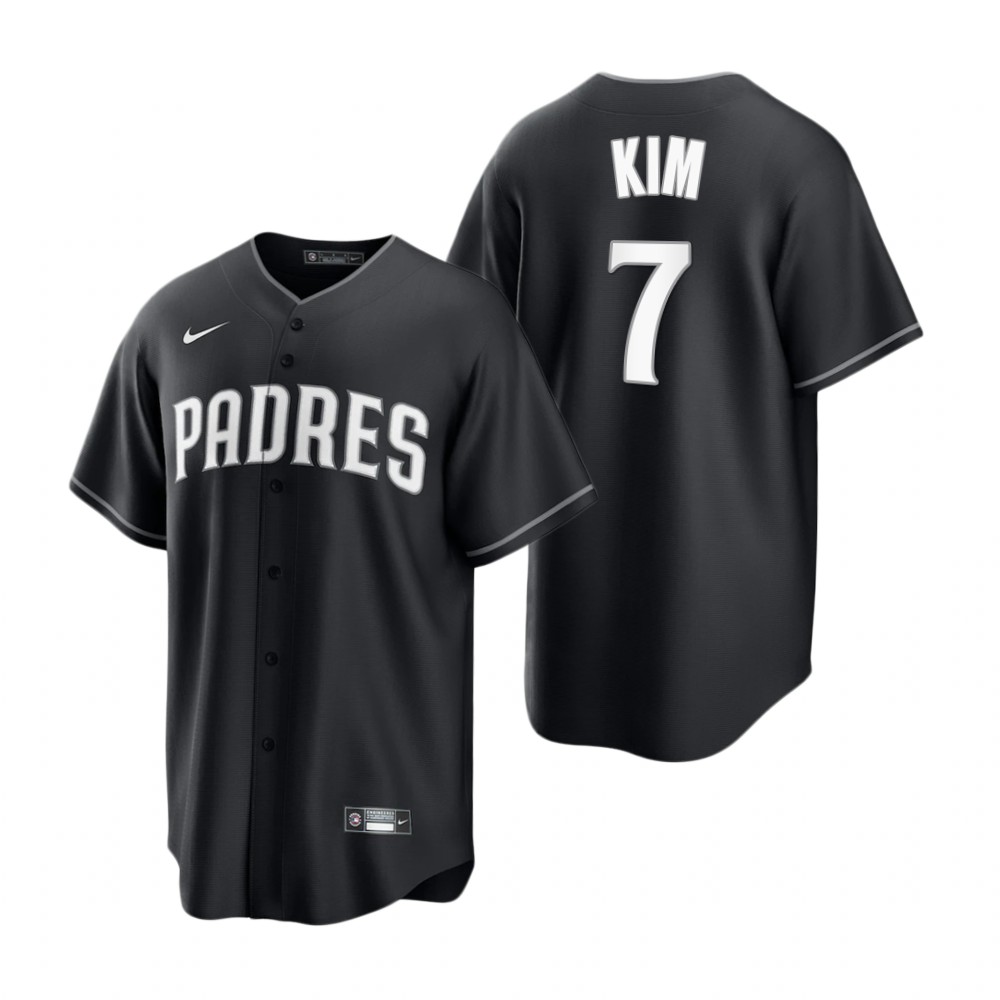 San Diego Padres Ha-Seong Kim Black White Fashion Replica Jersey San Diego Padres Ha-Seong Kim Black White Fashion Replica Jersey