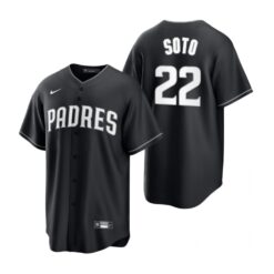 San Diego Padres Juan Soto Black White Fashion Replica Jersey