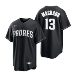 San Diego Padres Manny Machado Black White Fashion Replica Jersey
