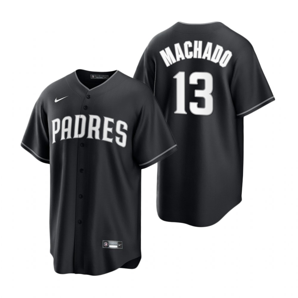 San Diego Padres Manny Machado Black White Fashion Replica Jersey San Diego Padres Manny Machado Black White Fashion Replica Jersey