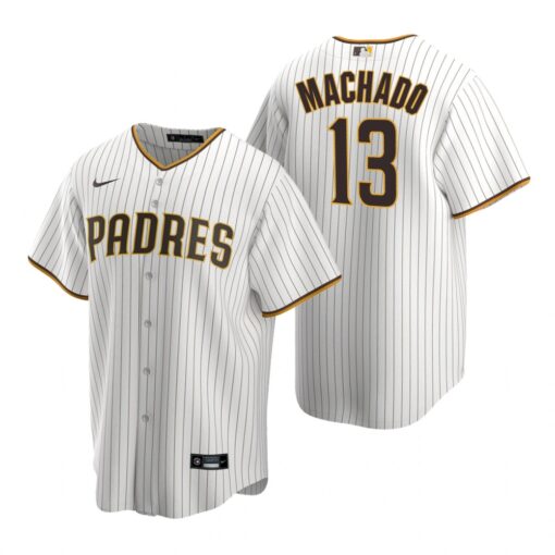 San Diego Padres Manny Machado White Brown Replica Home Jersey
