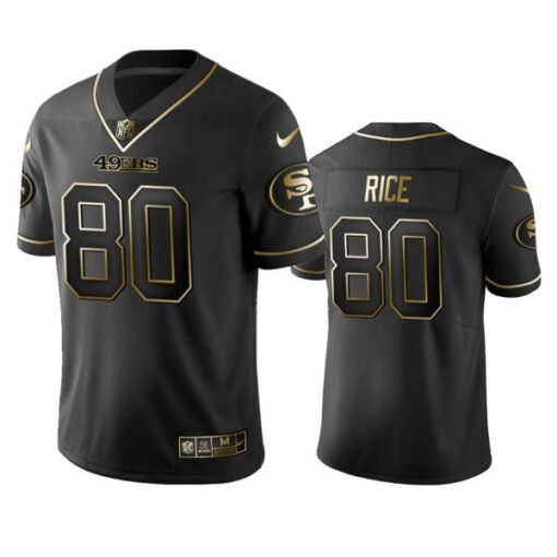 San Francisco 49ers Jerry Rice Black Golden Limited Jersey