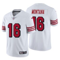 San Francisco 49ers Joe Montana White Color Rush Limited Jersey
