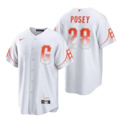 San Francisco Giants Buster Posey White 2021 City Connect Replica Jersey