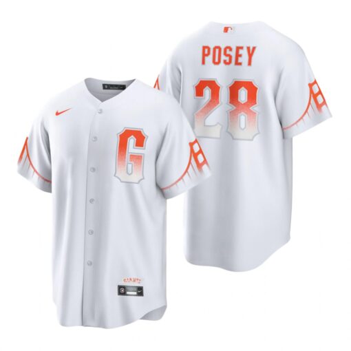 San Francisco Giants Buster Posey White 2021 City Connect Replica Jersey