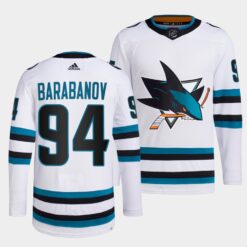 San Jose Sharks Alexander Barabanov 2022-23 Away White Jersey