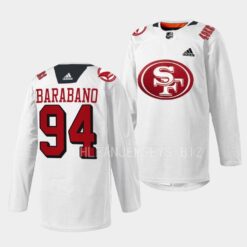 San Jose Sharks Alexander Barabanov 49er Mash-Up White Jersey